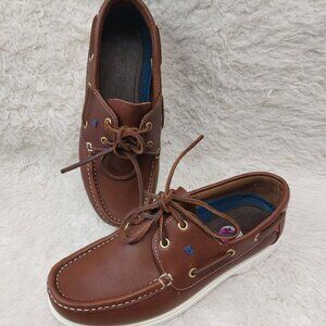 Duberry Boy's Admirals Brown Leather Deck Shoes US 4.5/EU 37.5